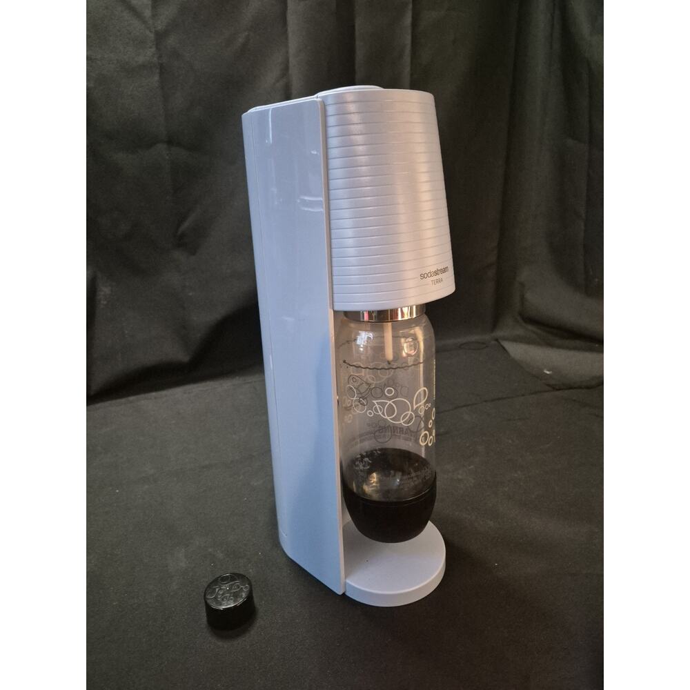 SodaStream Terra Soda Maker Sparkling Bubbles Light Blue with Bottle And Gas